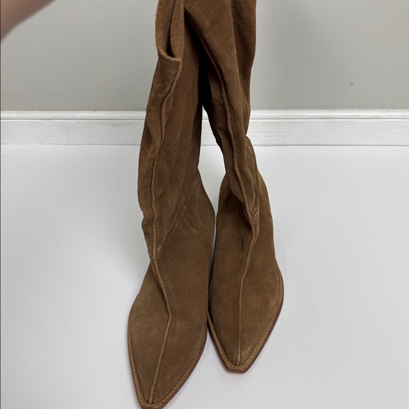 NWOT Free People Sway Low Brown Suede Knee-High Boots - 39/8.5 - Picture 14 of 15